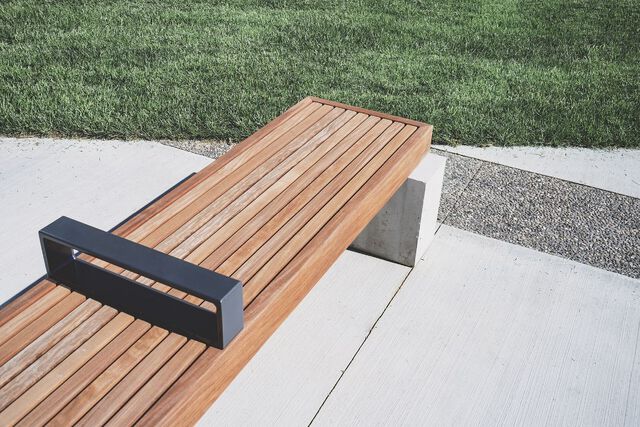 Where the new paver path meets the patio. Steel edging along this line.