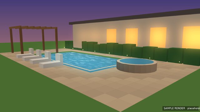 Photo Mode: the spa and spillover at sunset