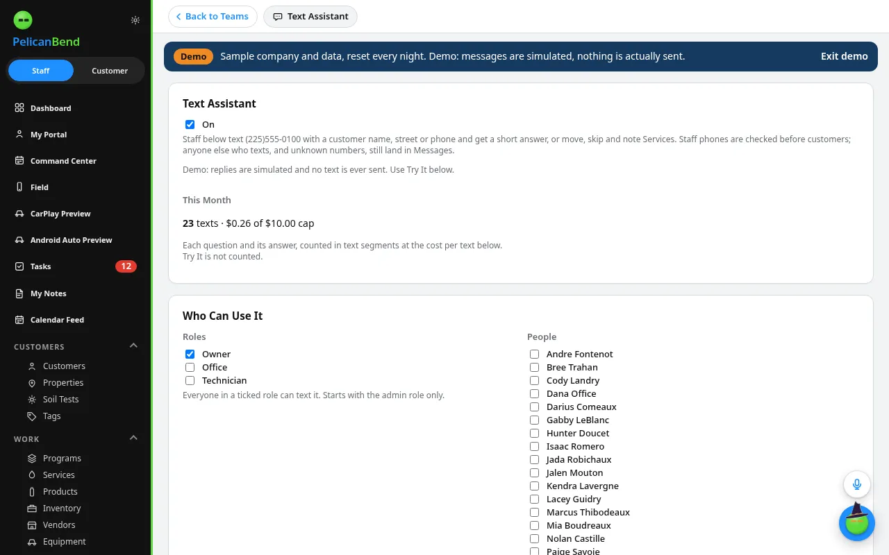 Text Assistant (Demo company)